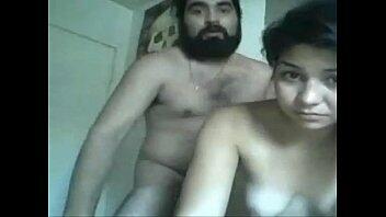 Cute arabic couple fuck at home